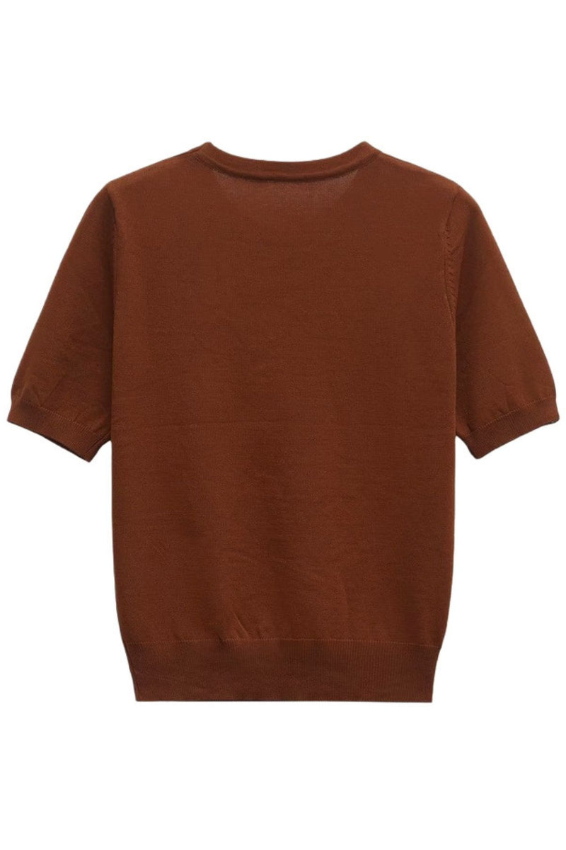 MAYA Crew Knit Tee (Russet Brown)