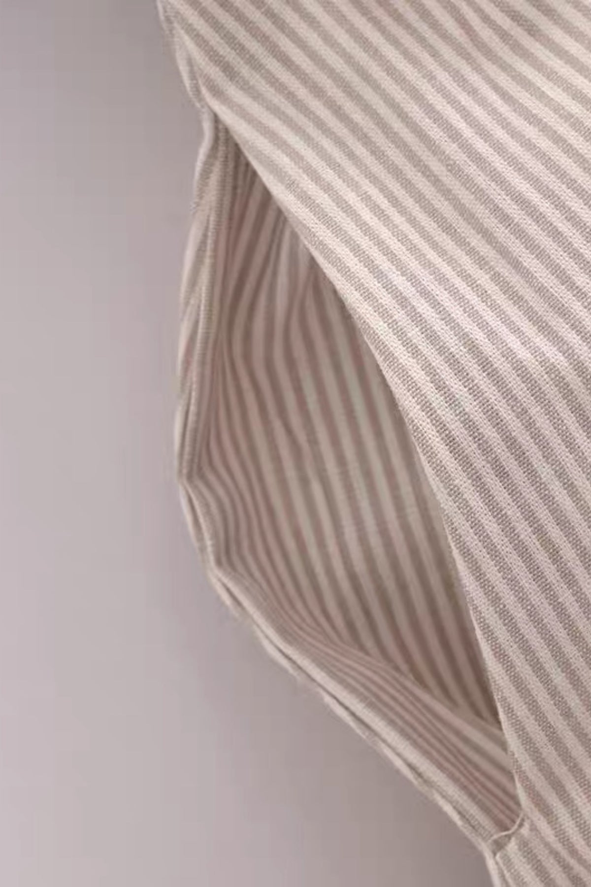 MARCELLA Square Neck Fit & Flare Midi Dress with Pockets (Beige Stripe)