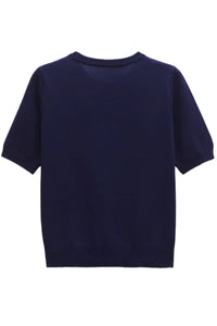 MAYA Crew Knit Tee (Navy Blue)