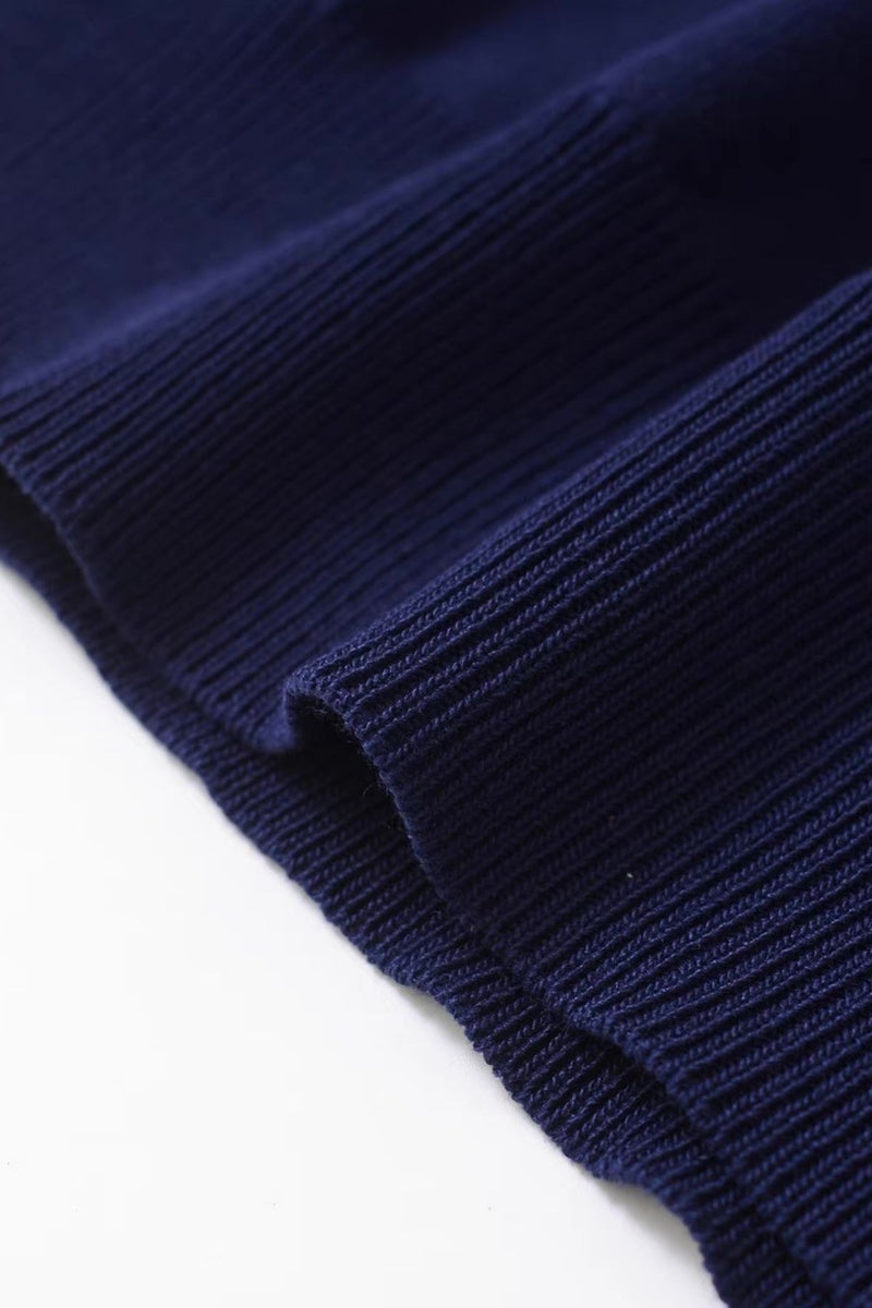 MAYA Crew Knit Tee (Navy Blue)