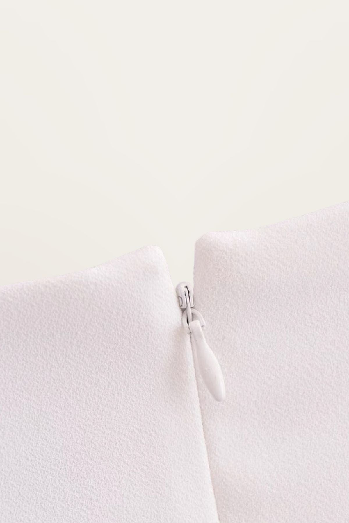 AMINA Square-Neck Mini Dress (Bone White)