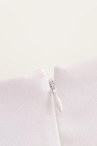 AMINA Square-Neck Mini Dress (Bone White)