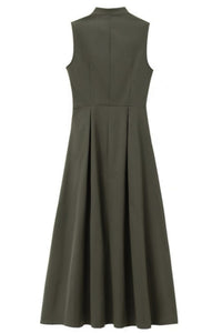 CARA Utility Zip Maxi Dress (Deep Olive Green)