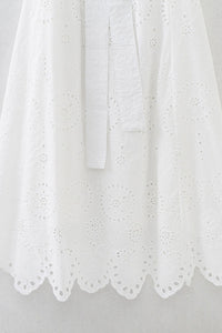 TESSA One-Shoulder Eyelet Midi Dress (White)