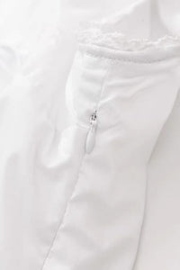 TALIA Embroidered Poplin Lace-Up Mini Dress (White)