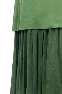 INARA Knit Pleated Maxi Dress (Forest Green)