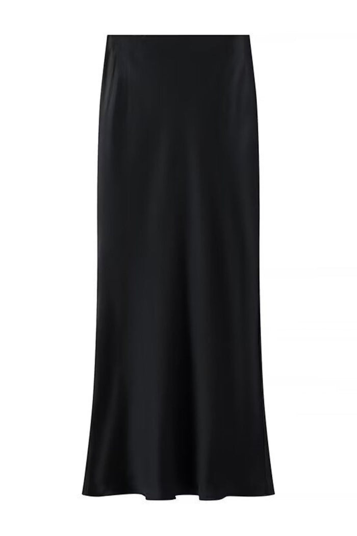 PRESLEY Satin Mermaid Maxi Skirt (Black)