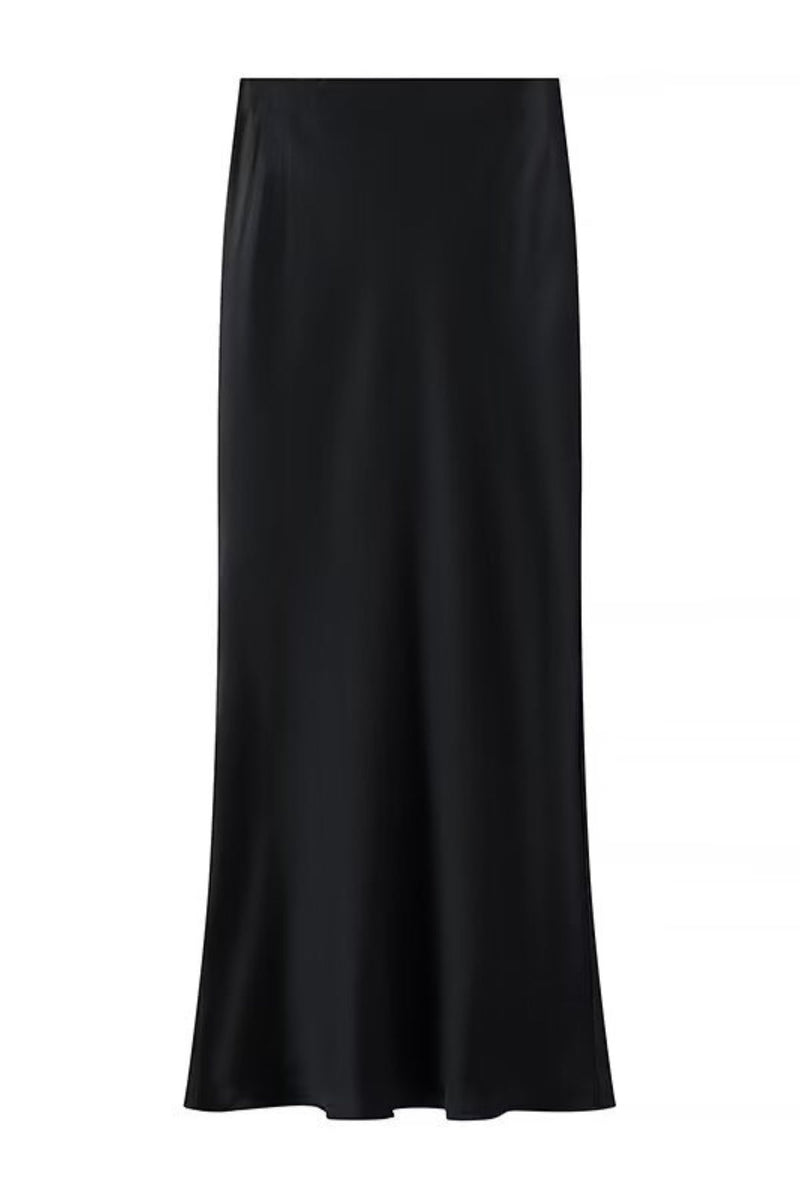 PRESLEY Satin Mermaid Maxi Skirt (Black)