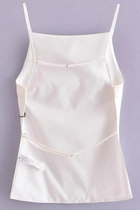 CLEO Backless Square-Neck Cami Top (White)