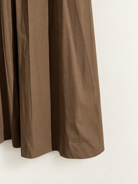 MARGOT Sleeveless Ribbed Bodice Midi Dress with Pockets (Mocha Brown)