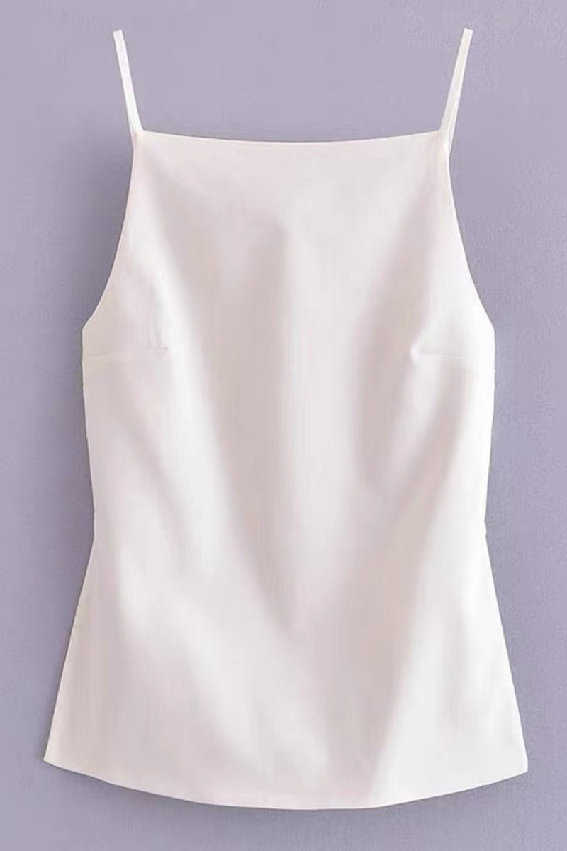 CLEO Backless Square-Neck Cami Top (White)