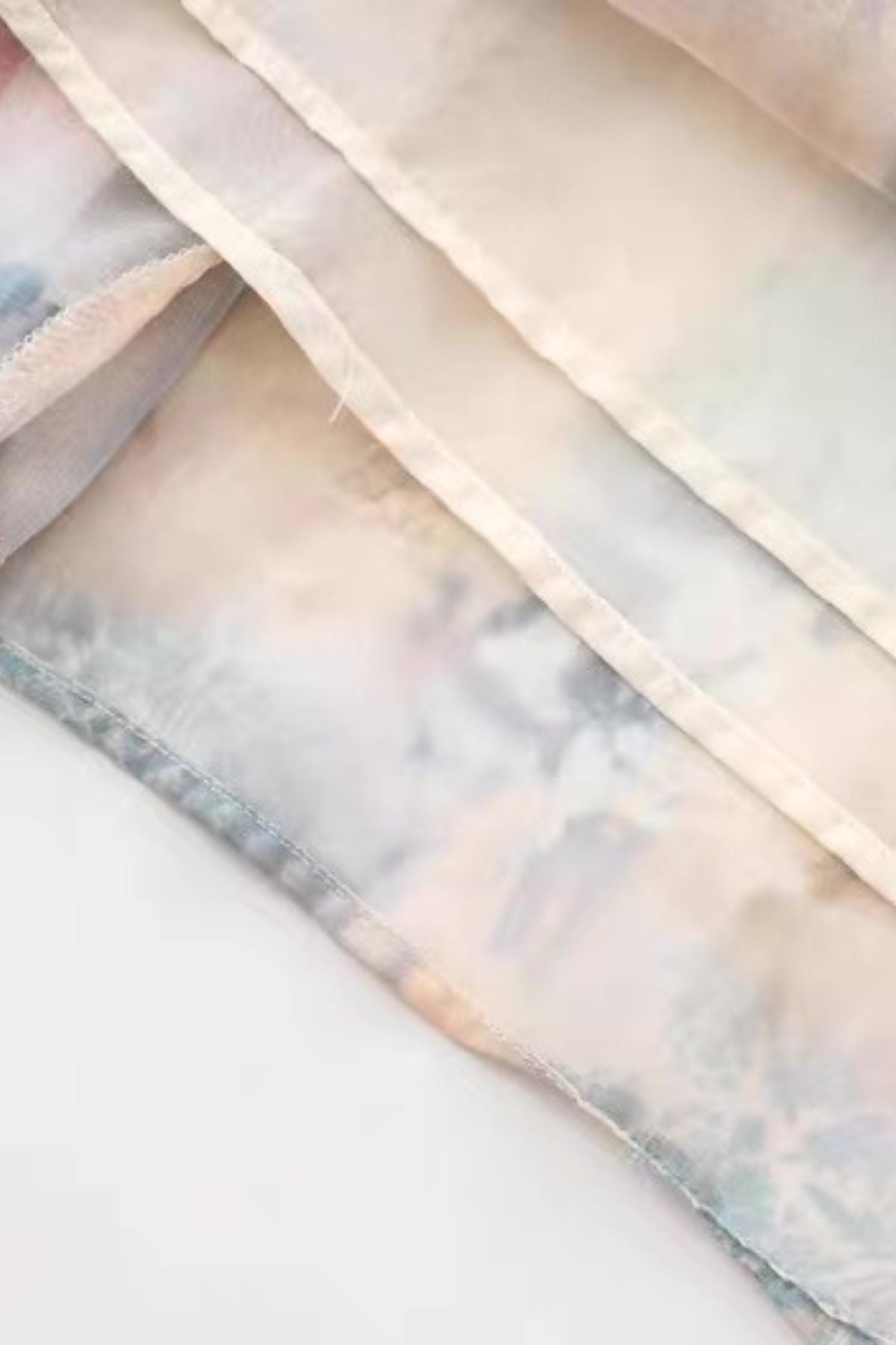 AURELIA Watercolor Floral Chiffon Belted Midi Dress