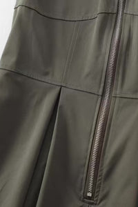 CARA Utility Zip Maxi Dress (Deep Olive Green)