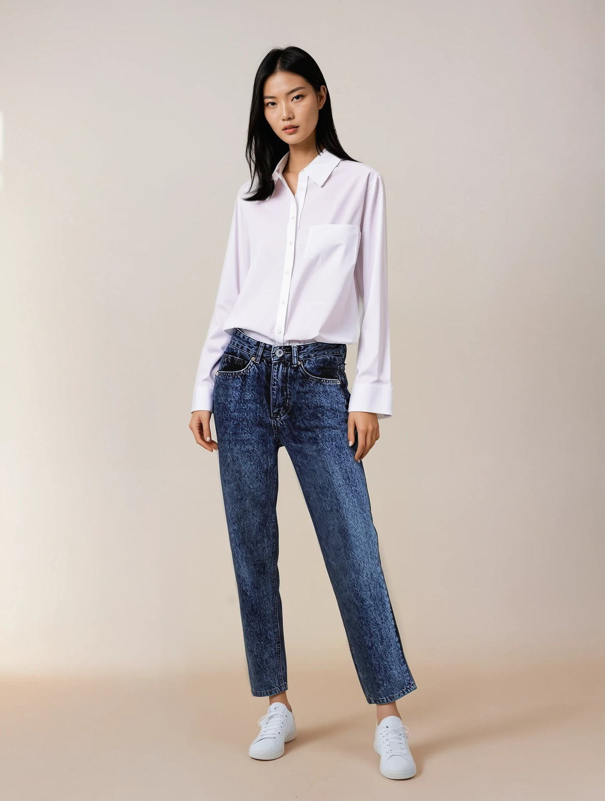 JEORELLA High-Waist Mom Jeans