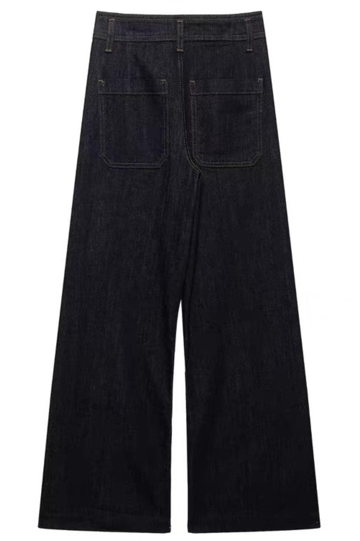 REEVE Plus Size High-Waist Wide Leg Jeans (Washed Black)