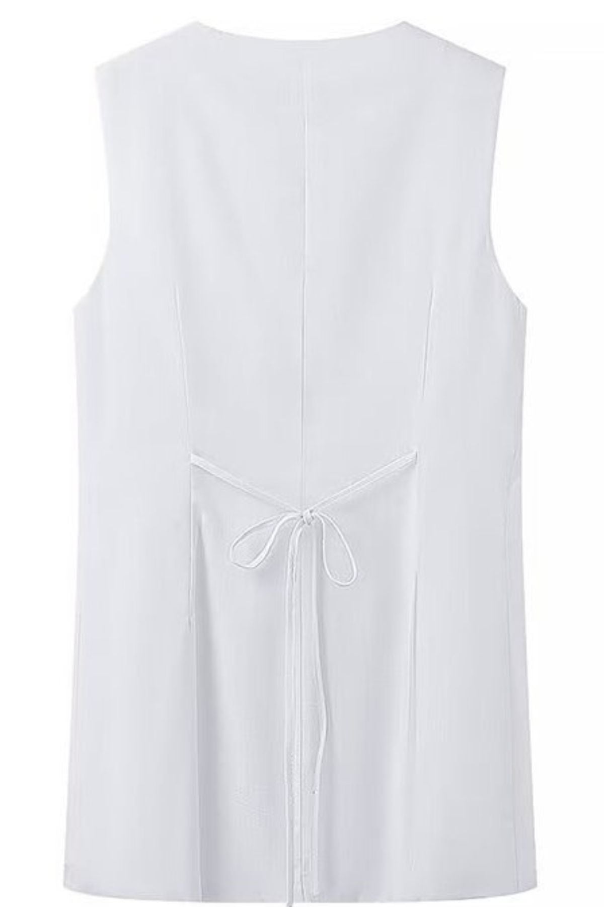 RAYA Linen Buttoned Vest Top (White)