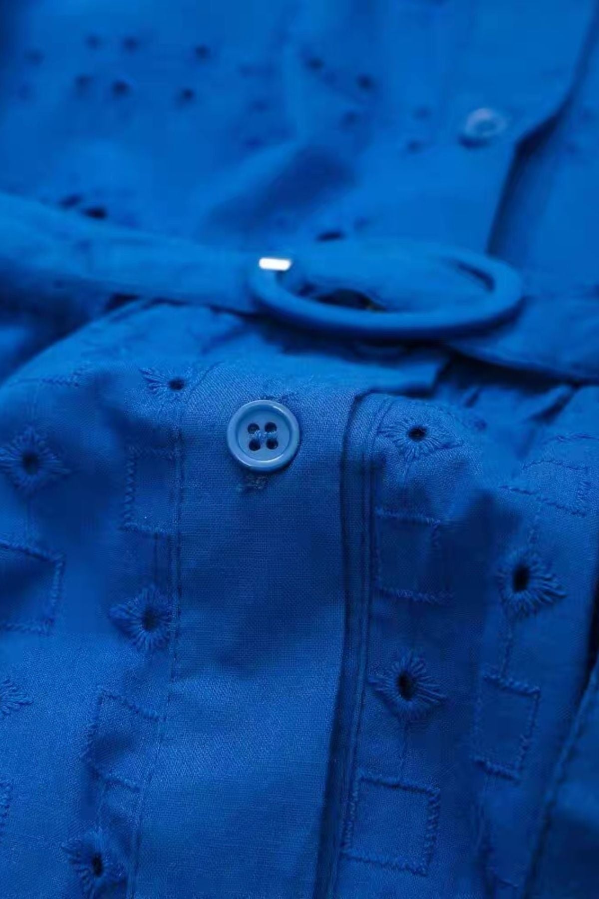 CELIA Broderie Eyelet Shirt Dress (Cobalt Blue)