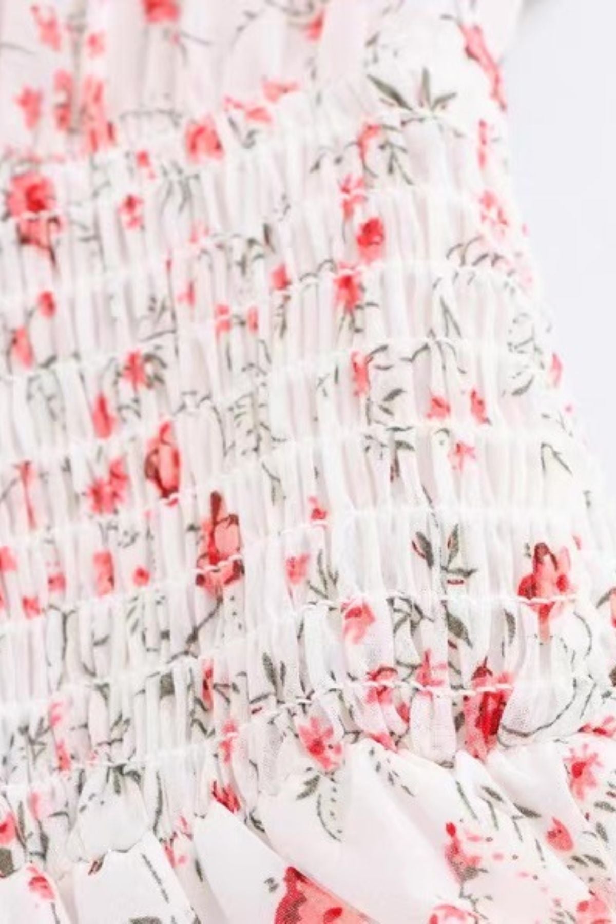 FIORA Floral Chiffon Lace-Trim Mini Dress
