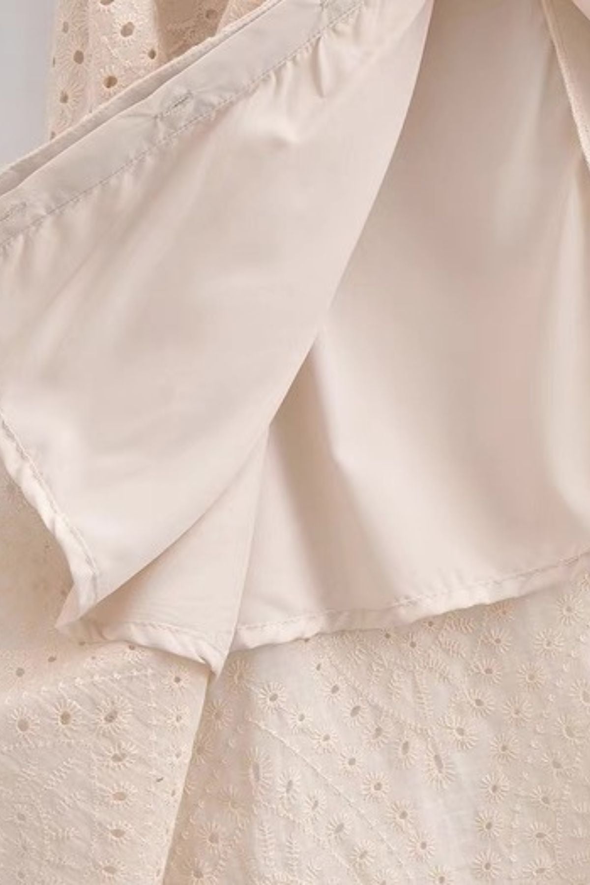 ODETTE Broderie Eyelet Midi Dress with Rope Tie (Cream)