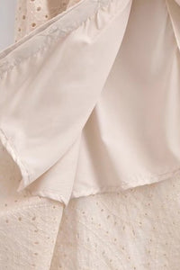 ODETTE Broderie Eyelet Midi Dress with Rope Tie (Cream)