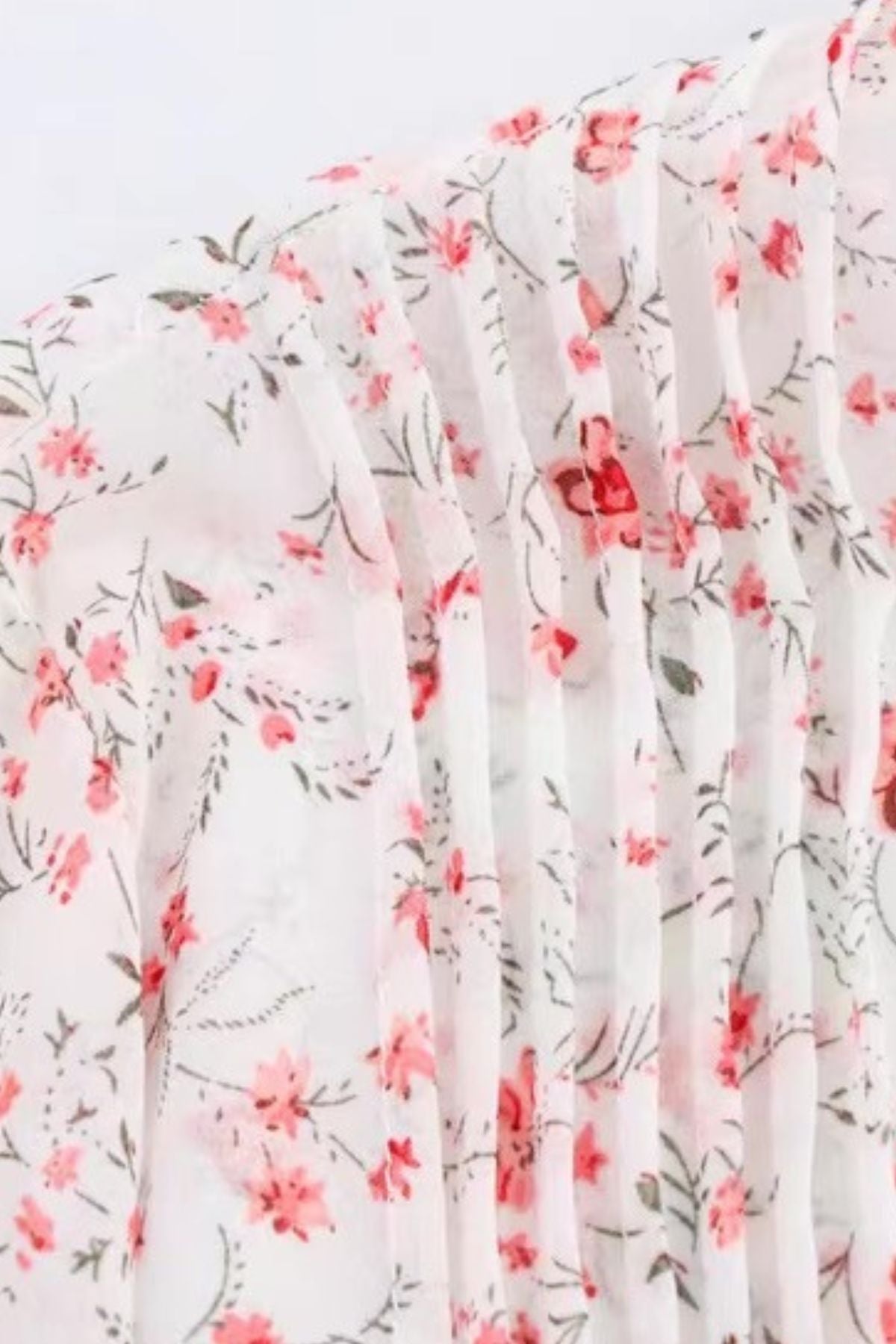 FIORA Floral Chiffon Lace-Trim Mini Dress