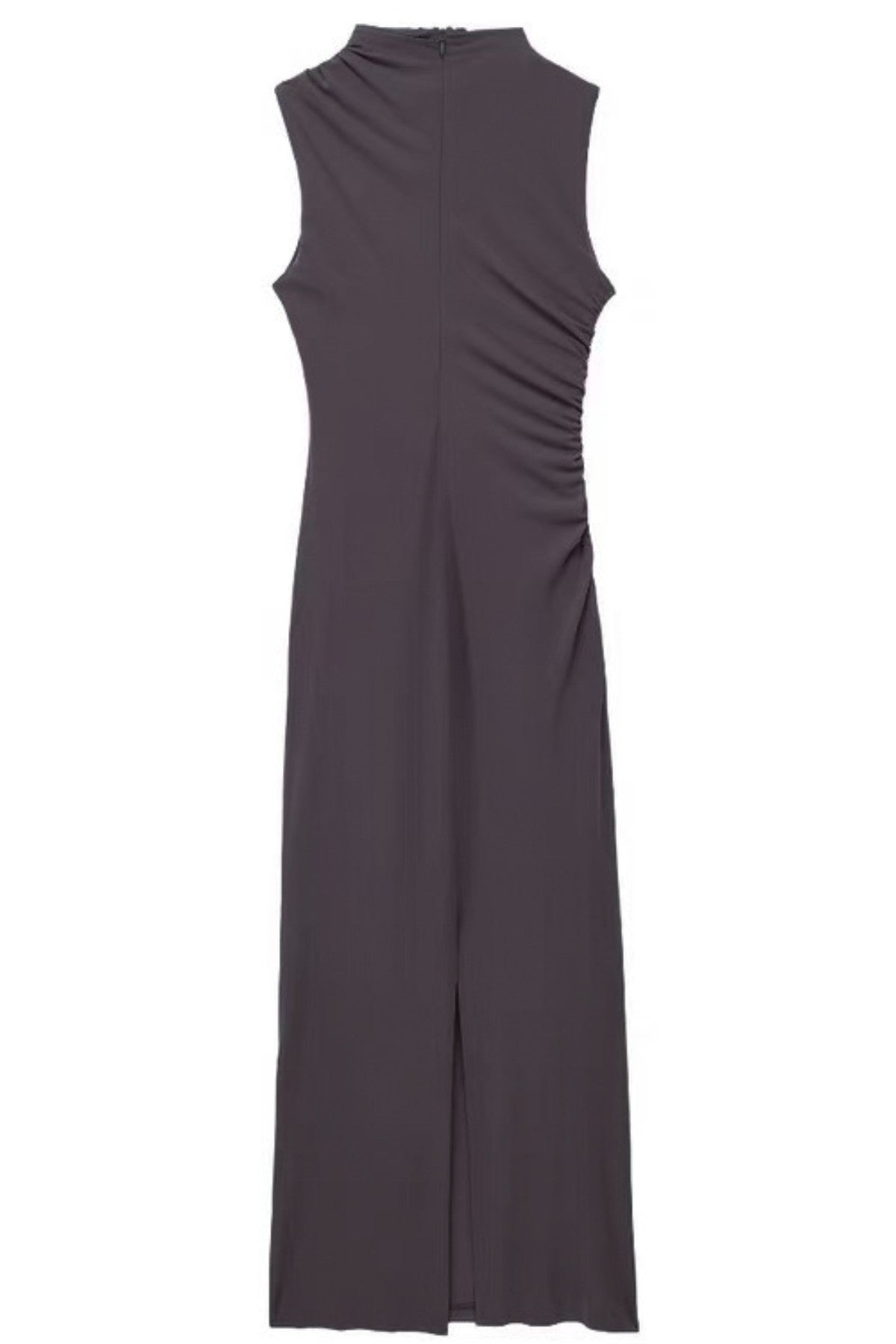 VELA Sculpt Midi Dress – Sleek Jersey Edition (Mink Gray)
