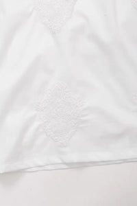 TALIA Embroidered Poplin Lace-Up Mini Dress (White)
