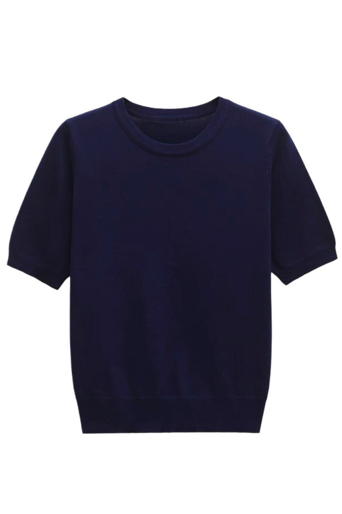MAYA Crew Knit Tee (Navy Blue)