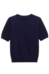 MAYA Crew Knit Tee (Navy Blue)