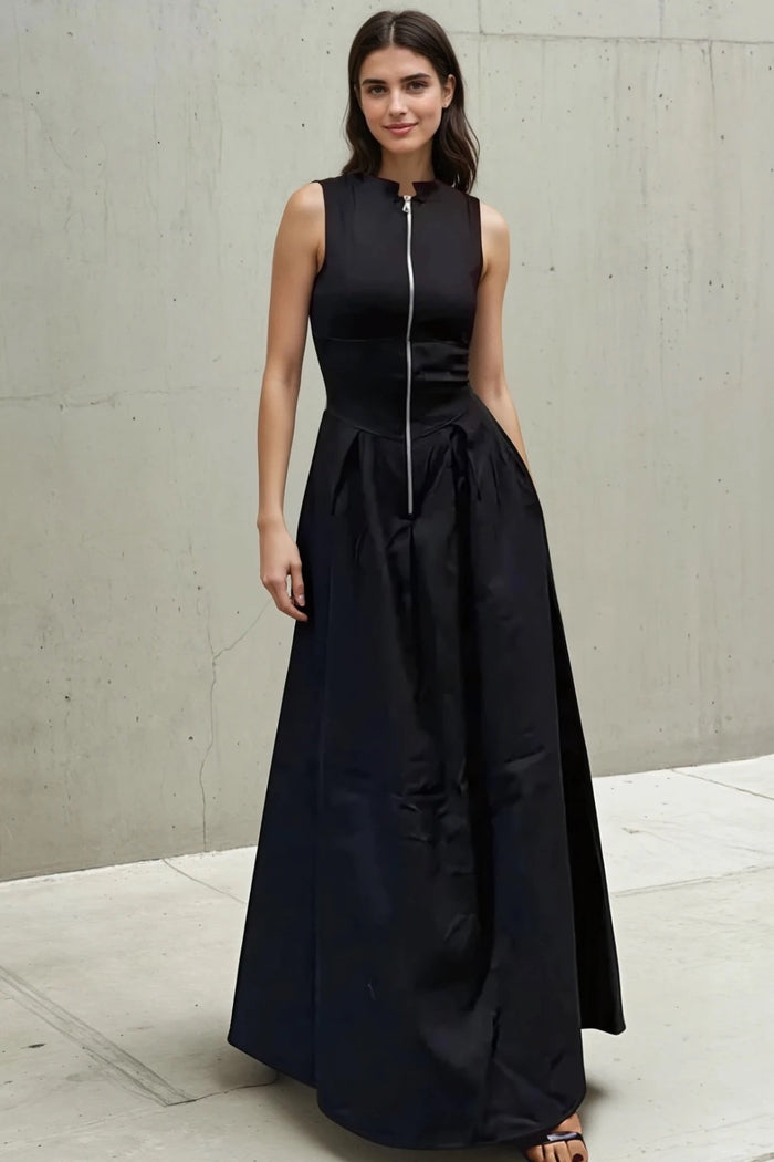 CARA Utility Zip Maxi Dress (Black)