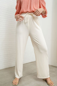 MAUDE Drawstring Lounge Pants (Cream White)