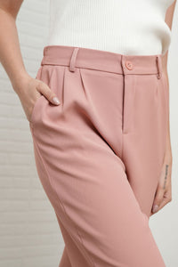 HARVEY High-Waist Tailored Straight Leg Trousers (Blush Pink)
