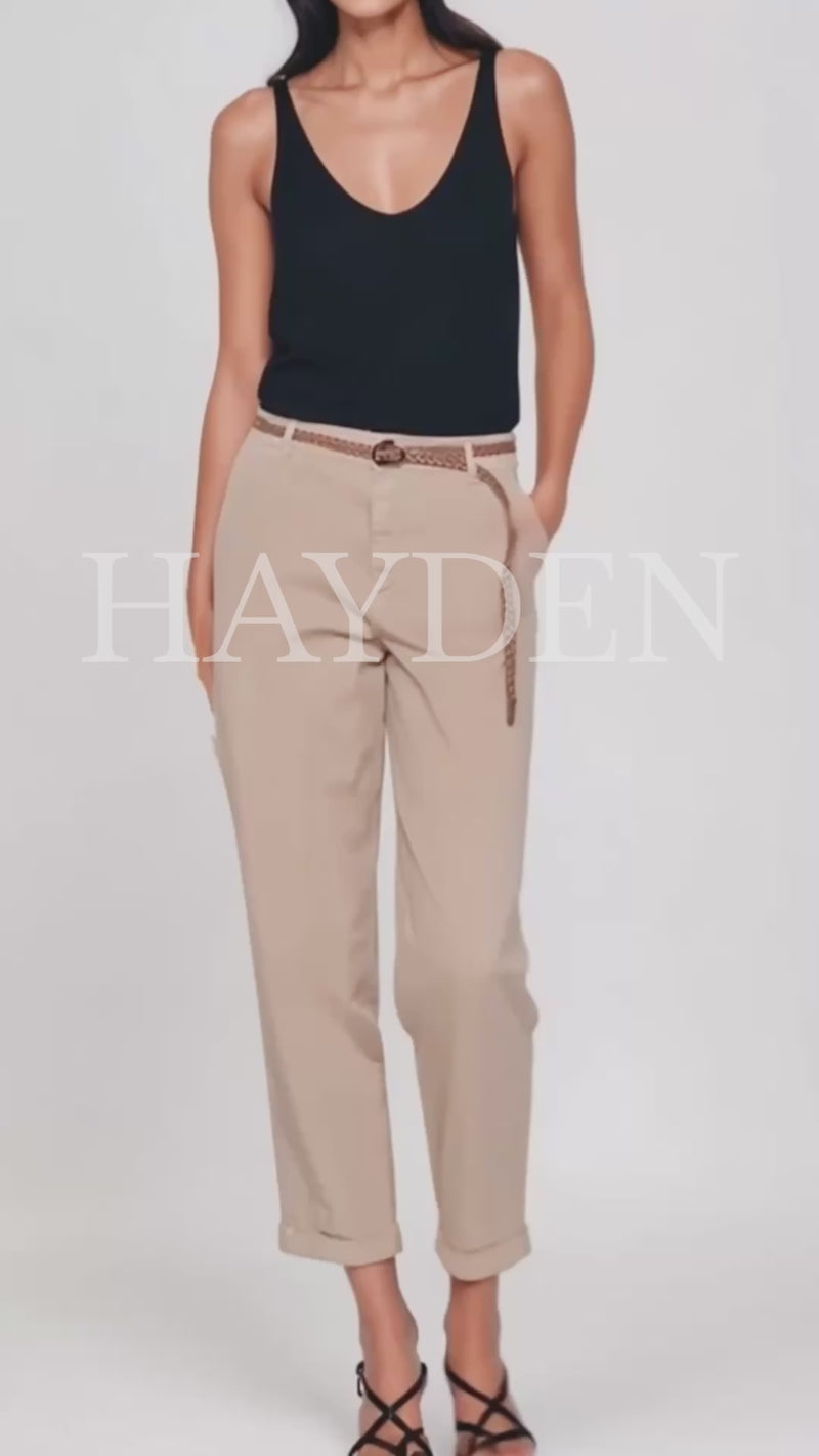 HAYDEN Belted Chino Trousers