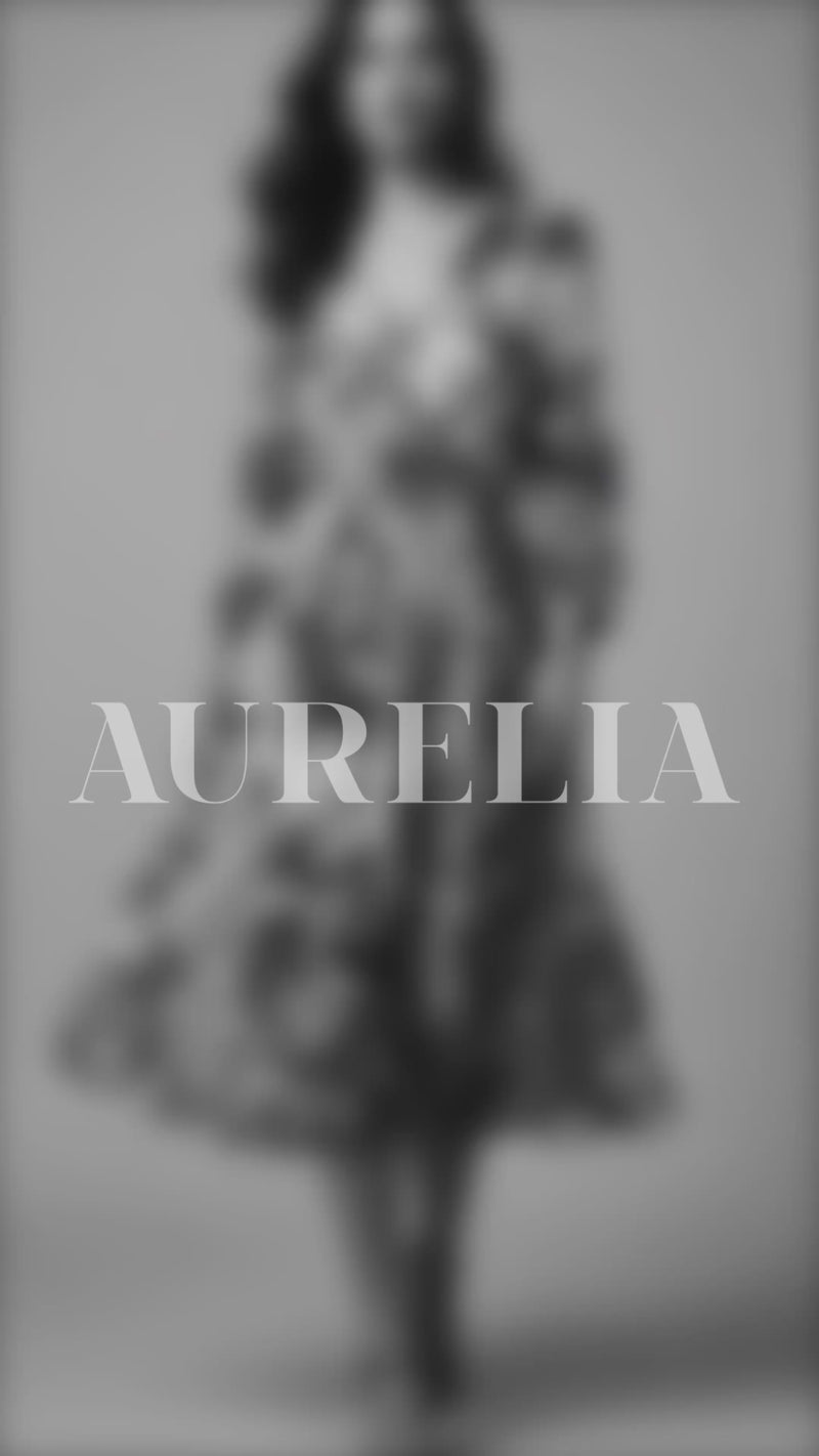 AURELIA Watercolor Floral Chiffon Belted Midi Dress