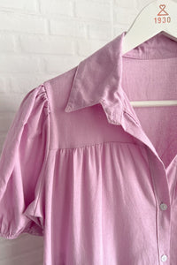 JULES Button-down Tiered Mini Dress (Lilac)