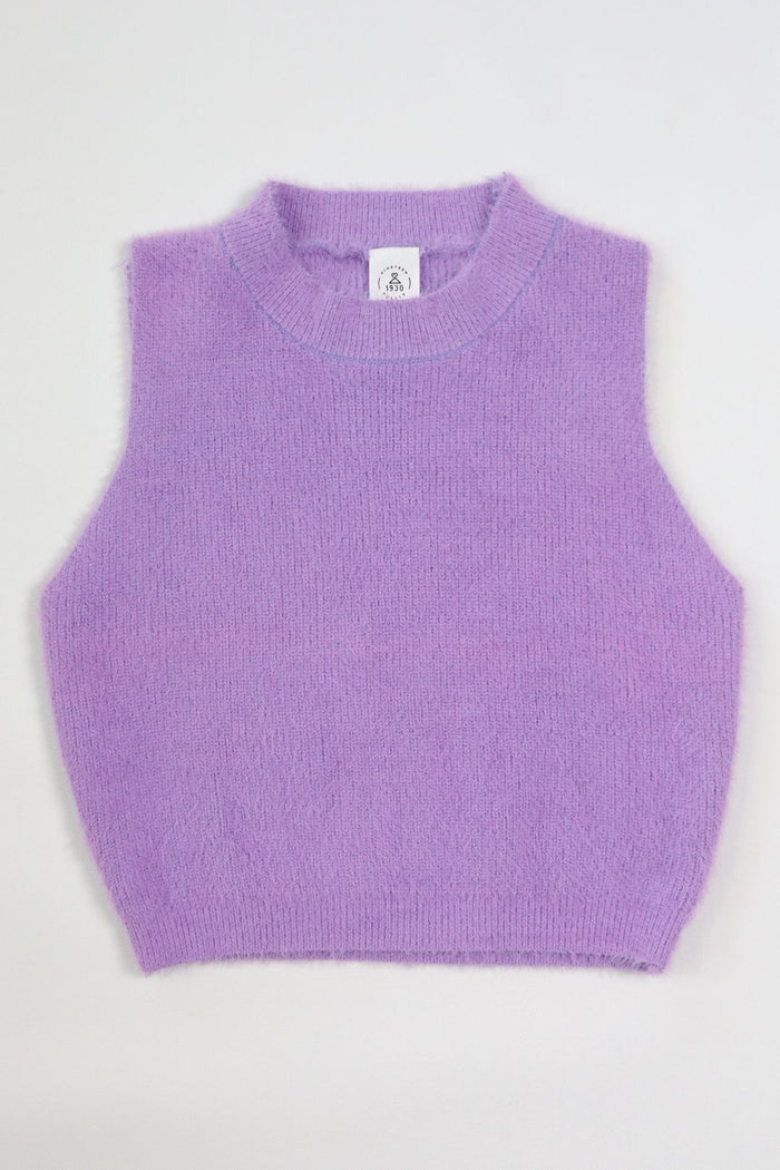 BAILEY Fuzzy Knit Tank Top (Lilac)