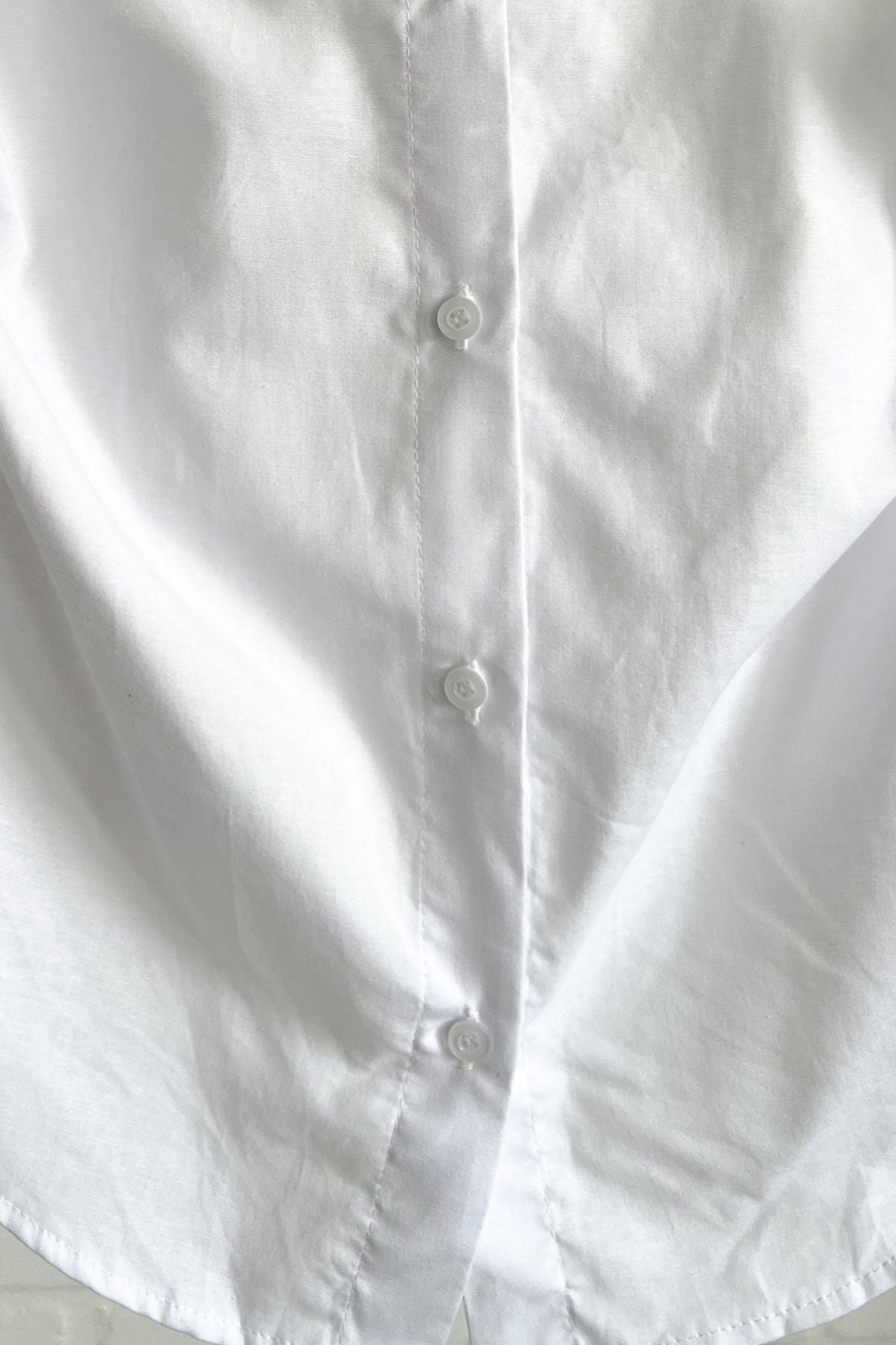 TAYLOR Relaxed Mandarin Collar Top (White)