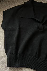 LEXI Crop Knit Shirt (Black)
