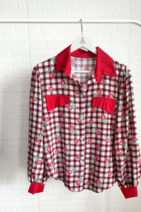 BECCA Rose Plaid Button-Down Shirt (Red)