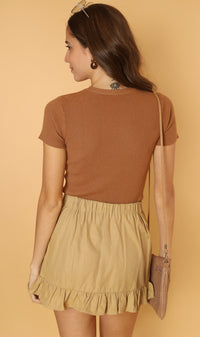 DARYL Crew-Neck Knit Top (Mocha)