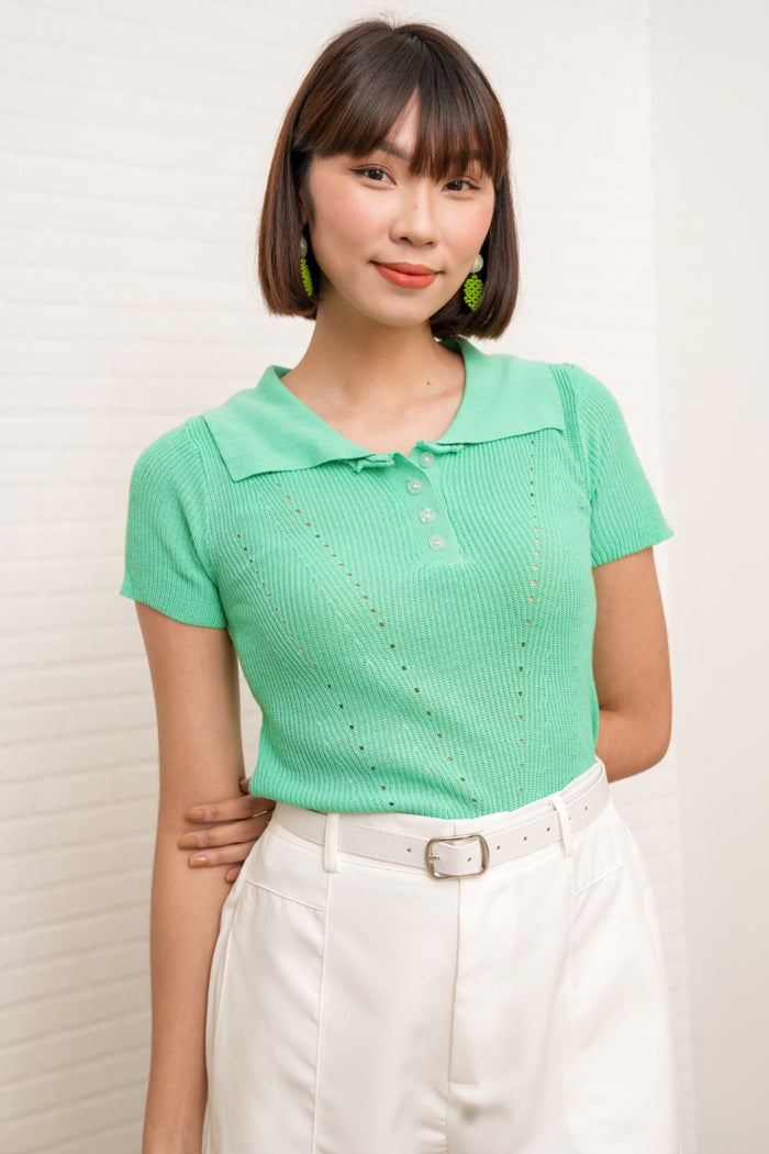 MARISSA Textured Knit Shirt (Green)