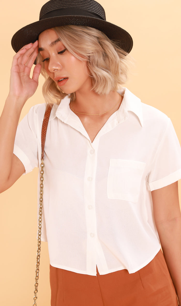 JESSI Button Down Shirt (White)