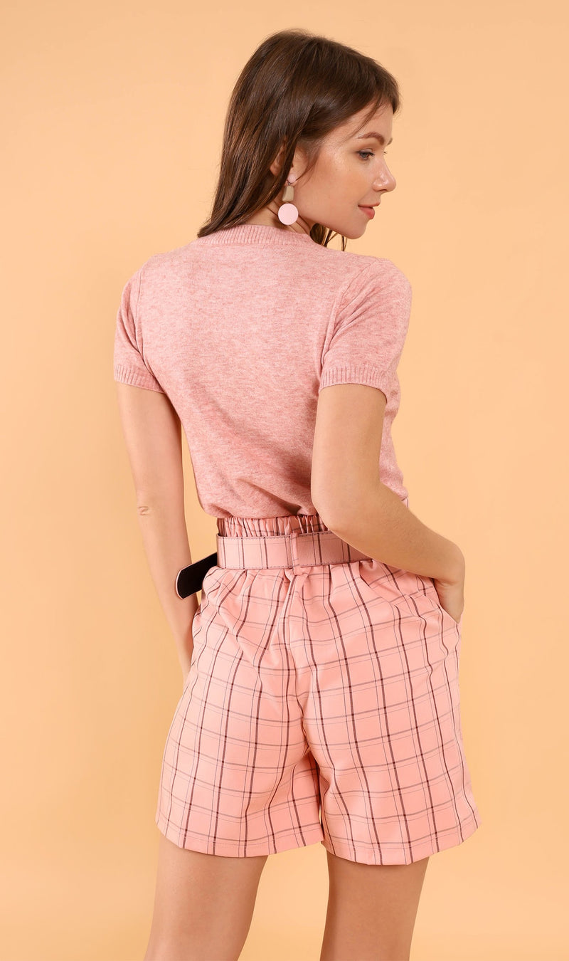 FRANKIE Belted Bermuda Shorts (Pink)