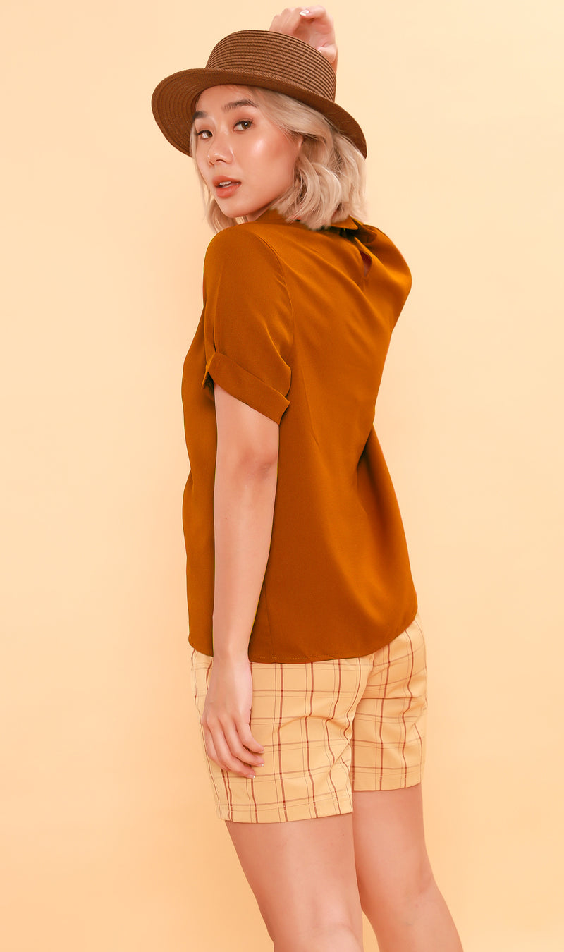MADDIE Flat-Collar Top (Burnt Orange)