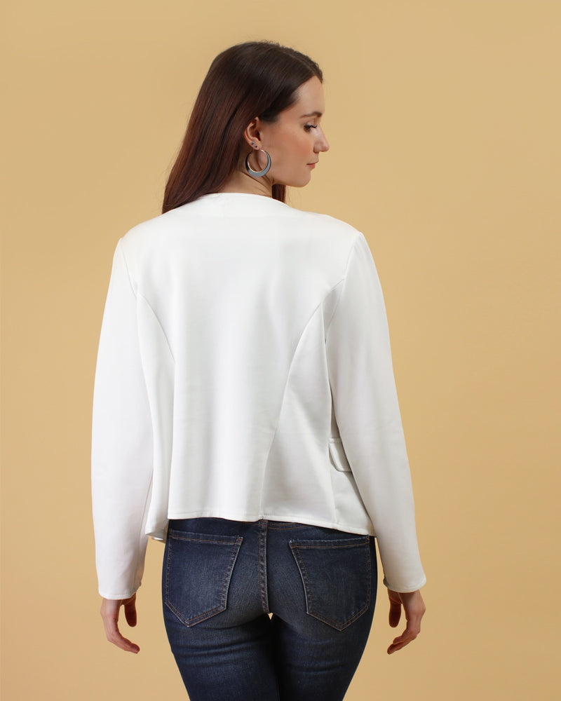 ZURI Single Button Blazer (White)