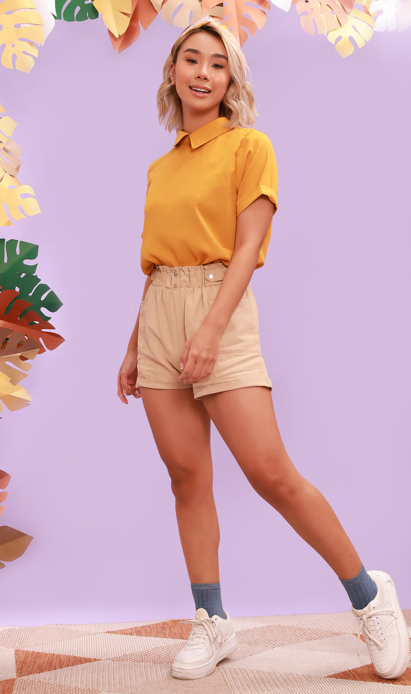 MADDIE Flat-Collar Top (Canary)