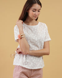 KIRSTEN Lace-Trimmed Top