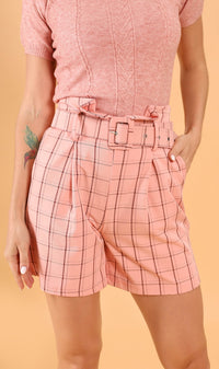 FRANKIE Belted Bermuda Shorts (Pink)