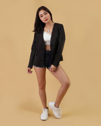 ZURI Single Button Blazer (Black)