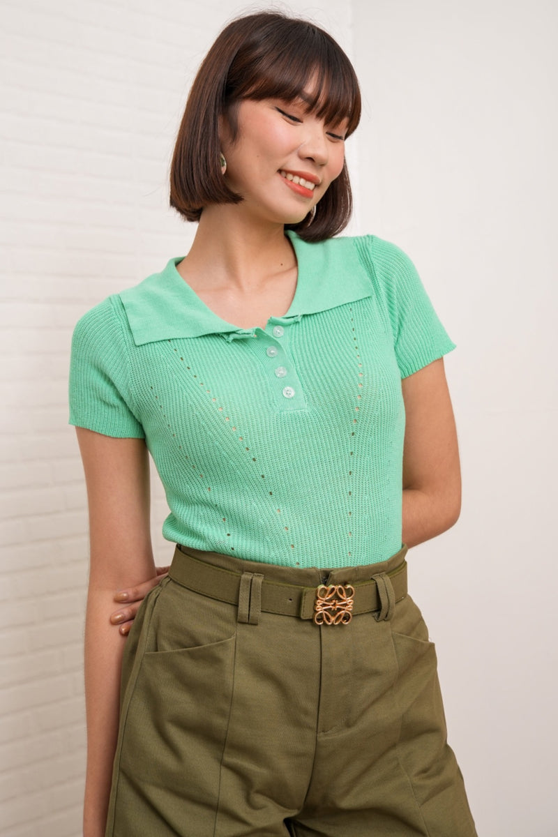 MARISSA Textured Knit Shirt (Green)